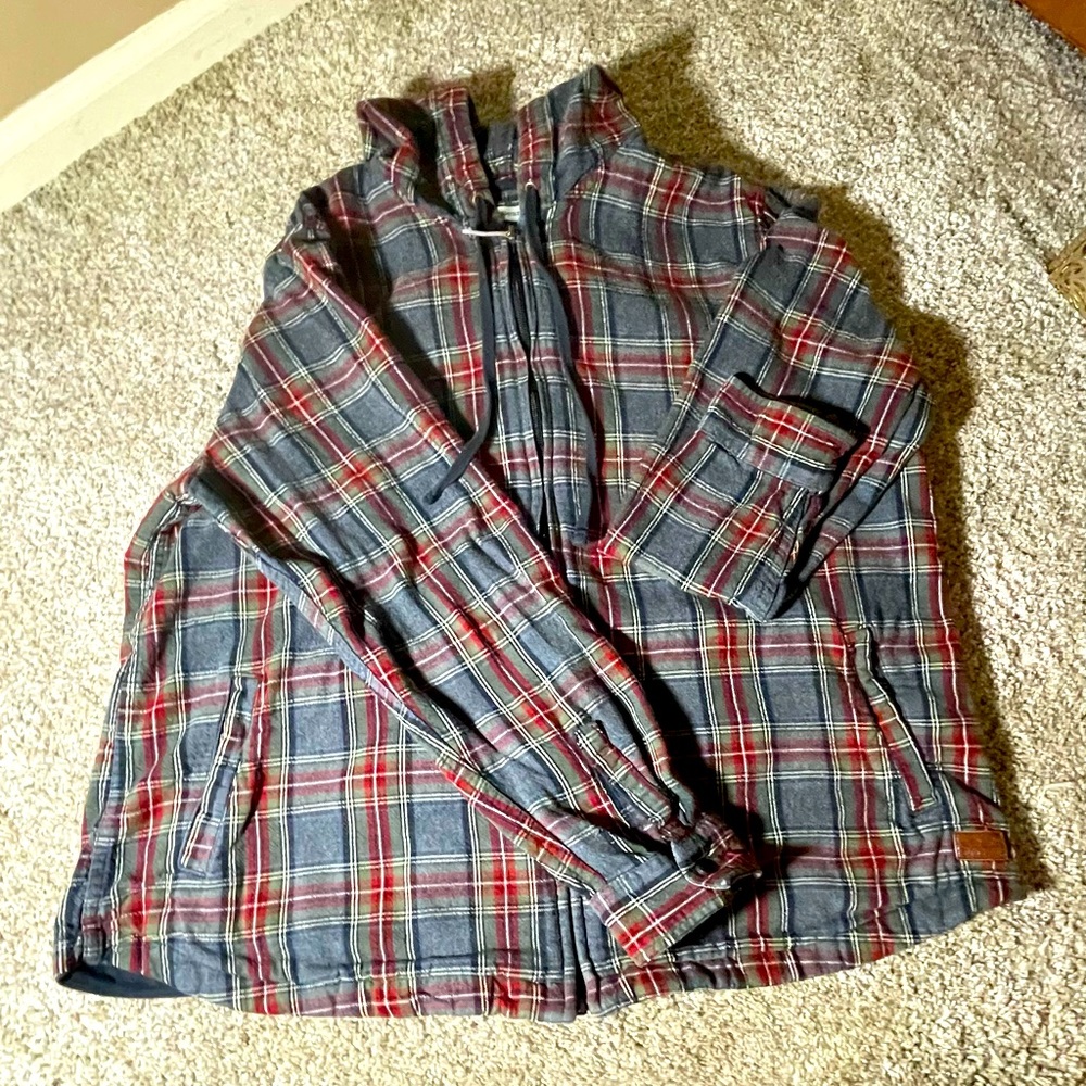 Women’s Large L.L. Bean Scotch Plaid Flannel Zip